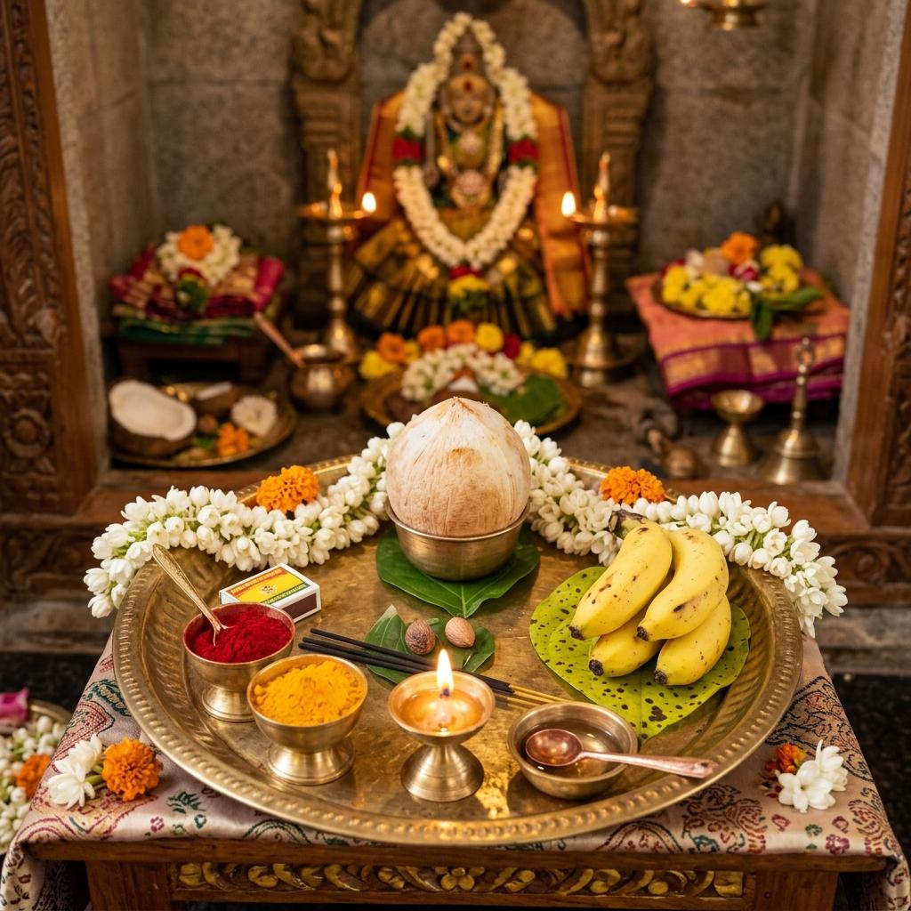 Devotees at temple darshan